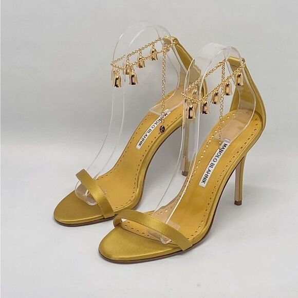 Manolo Blahnik Campanillasan 105MM Satin Sandals size 37 - Picture 8 of 13